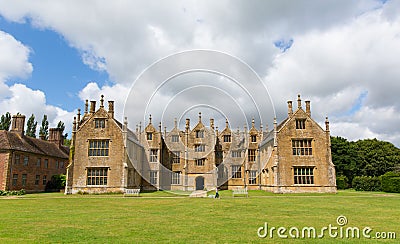 Court House Barrington Court near Ilminster Somerset England uk with Lily pond garden in summer Editorial Stock Photo