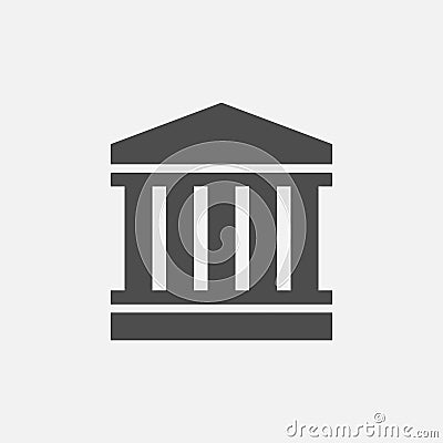 Court icon vector. Isolated court building icon vector design Stock Photo