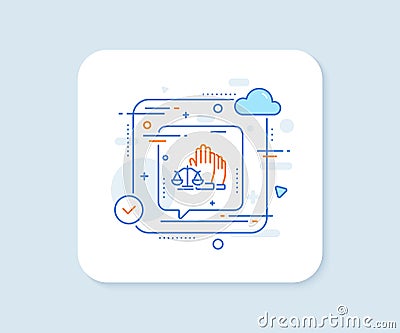 Court jury voting line icon. Justice scales sign. Vector Vector Illustration