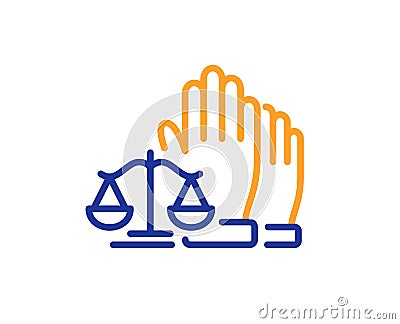 Court jury voting line icon. Justice scales sign. Vector Vector Illustration