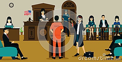 Court Of Justice Vector Illustration