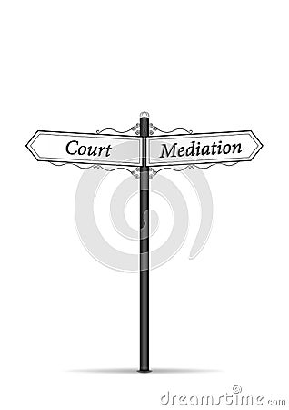 Court mediation waymark isolated on the white background vertical vector Vector Illustration