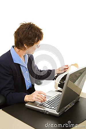 Court Reporter Transcribing Stock Photo