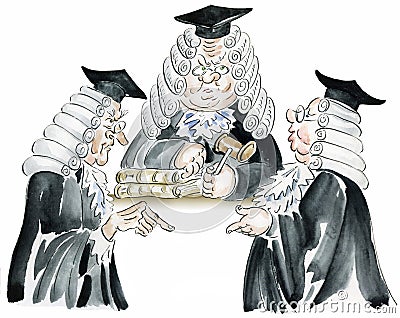 Court session Cartoon Illustration