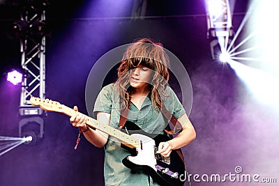 Courtney Barnett (singer and electric guitar player) in concert Editorial Stock Photo