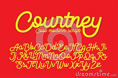 Courtney cool modern script font Vector Illustration