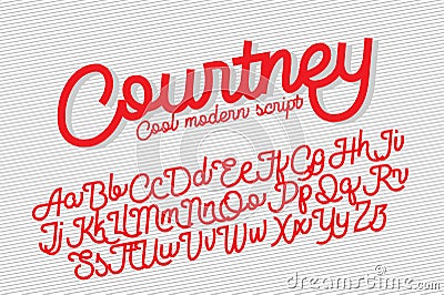 Courtney cool modern script font Vector Illustration