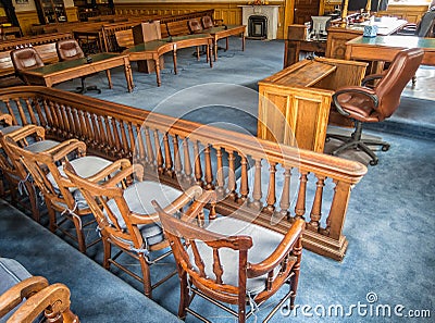 Courtroom, Storey County courthouse Stock Photo