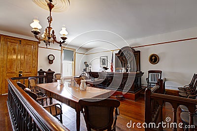 Courtroom in Whaley House Museum, old town of San Diego Editorial Stock Photo