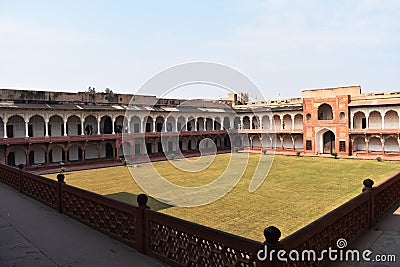 Courtyard Agra fort, Shish Mahal or Glass Palace, Agra Stock Photo