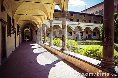 Courtyard Basilica di San Lorenzo , Florence, Tuscany, Italy Stock Photo