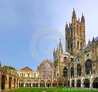 Courtyard of Canterbury Cathedral Stock Photo