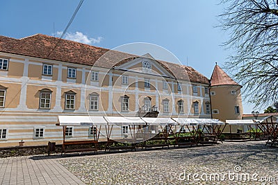 Courtyard of castle in Slovenska Bistrica Editorial Stock Photo