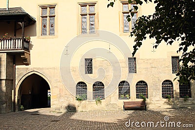 Courtyard of castle VlaÅ¡skÃ½ dvÅ¯r Stock Photo