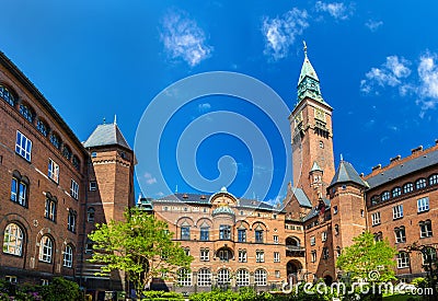 Courtyard of Copenhagen City Hall Stock Photo