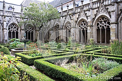 Courtyard of the Dom Church, Utrecht, Holland Stock Photo