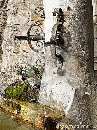 Courtyard fountain Stock Photo