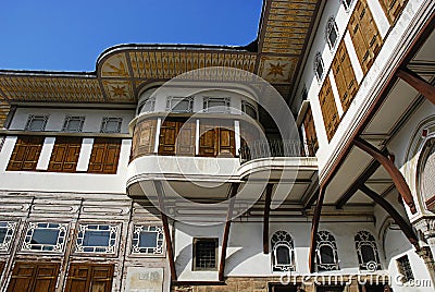 Courtyard in the harem,Topkapi Palace, Istanbul Stock Photo