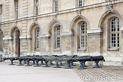 Courtyard of Hotel des Invalides - Paris. Stock Photo
