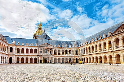 Courtyard of Les Invalides hotel . Paris, France. Stock Photo