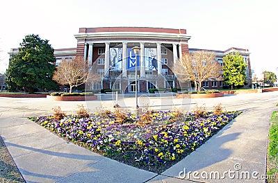 Courtyard at The Main Administration Building at The University of Memphis Editorial Stock Photo
