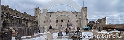 Courtyard in the old castle Stock Photo