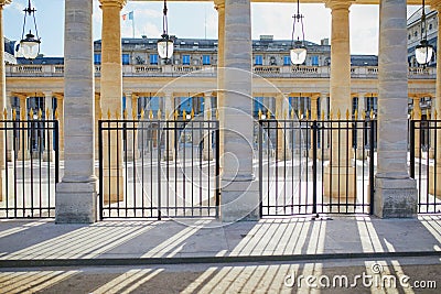 Courtyard of Palais Royale in Paris France on a sunny day Stock Photo