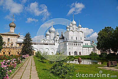 Courtyard of the Rostov Kremlin included Golden Ring of Russia Stock Photo