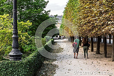 Courtyard of the Royal Palace Palais-Royal. Paris, France Editorial Stock Photo