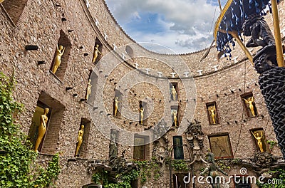 Courtyard of Salvador Dali museum in Figueras, Spain Editorial Stock Photo