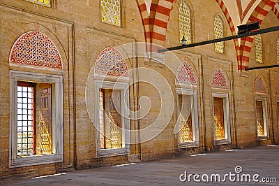 Courtyard of Selimiye Mosque, Edirne Editorial Stock Photo