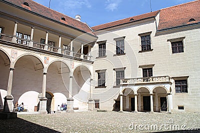 Courtyard in TelÄ castle Editorial Stock Photo