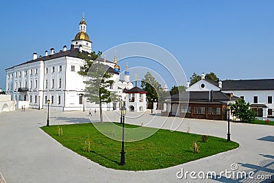 Courtyard of the Tobolsk Kremlin, Russia. Editorial Stock Photo