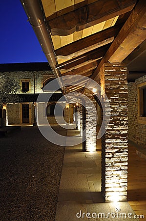 Courtyard Walkway Stock Photo