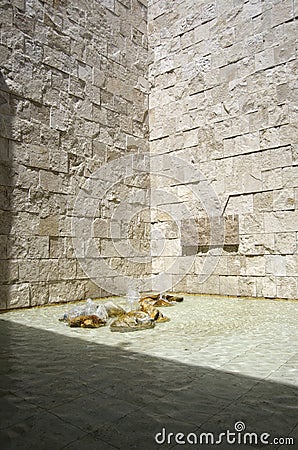 Courtyard water Getty Museum Editorial Stock Photo