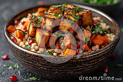 Couscous with grilled vegetables carrots- peppers Stock Photo