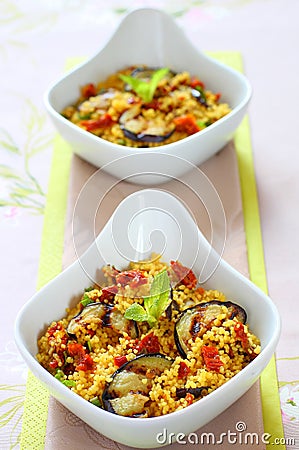 Couscous salad with vegetables Stock Photo
