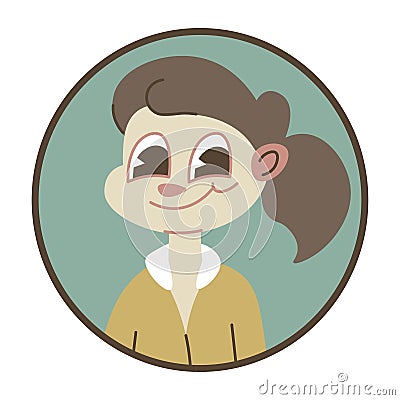 Portrait or avatar for cousin in family trees Vector Illustration