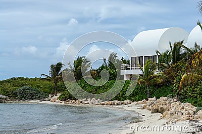 Covecastles villa on beach, Shoal Bay West, Anguilla, British West Indies, BWI, Caribbean Stock Photo