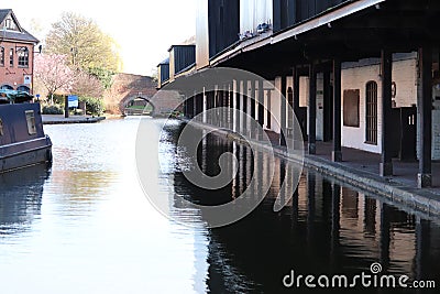 Coventry canal basin Warwickshire industrial resolution era ,James Brindley Stock Photo