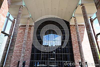 Coventry Cathedral Etched Window. Stock Photo