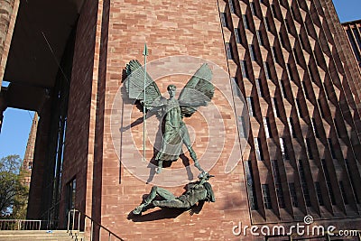 Coventry Warwickshire England cathedral ruins bombed in the war Stock Photo