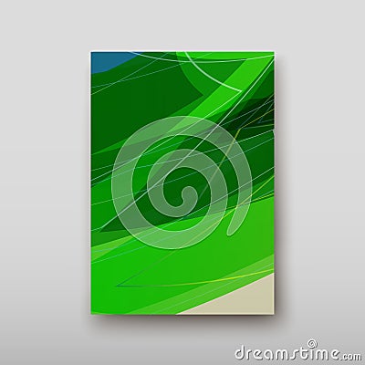 Cover with an abstract pattern of chaotically arranged lines on a colored background in retro style Vector Illustration