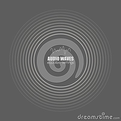 Cover for the album or music track. Sound waves . Audio technology, pulse musical. Vector illustration charts, graphs Vector Illustration