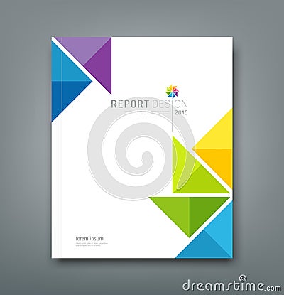 Cover Annual report, colorful windmill origami paper Vector Illustration