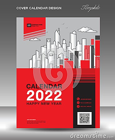 Cover design vector for Calendar 2022 template, Flyer, Brochure, annual report, Book, magazine, newsletter. Poster calendar design Vector Illustration