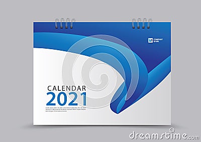 Cover desk calendar 2021 year template vector illustration, corporate design, Business flyer, brochure cover Vector Illustration