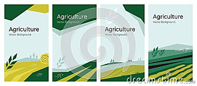 Set of agriculture vector backgrounds Vector Illustration