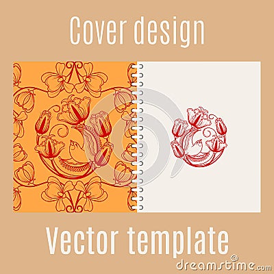 Cover design with chinese pattern Vector Illustration