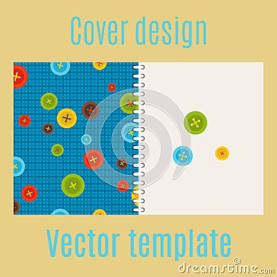 Cover design with colorful buttons pattern Vector Illustration